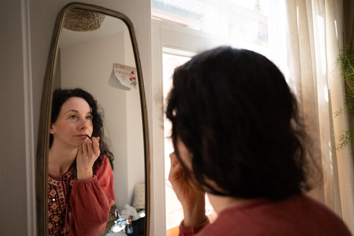 Maaike, who lives alone, photographed at home.