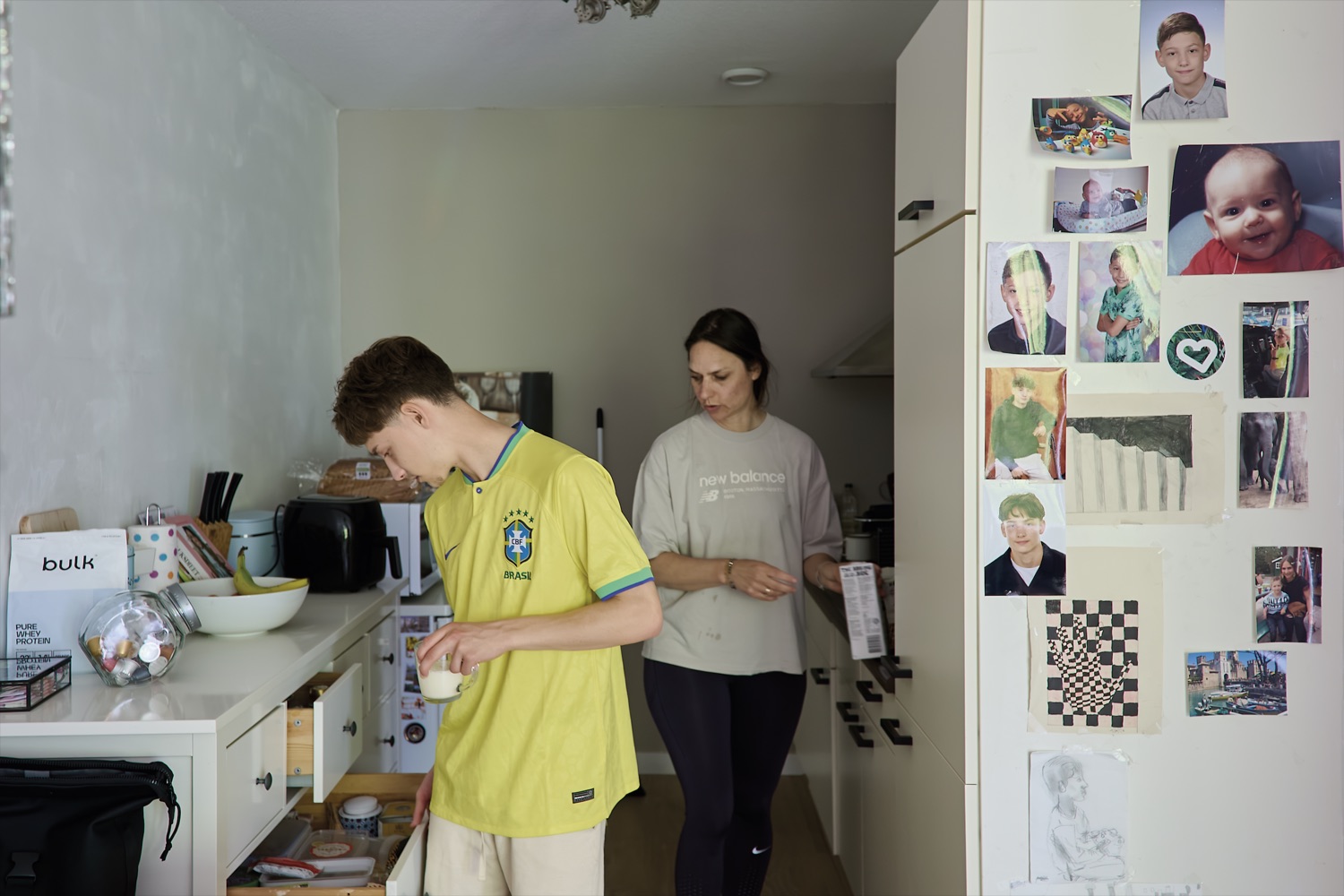 Marcia, a single parent, photographed at home.