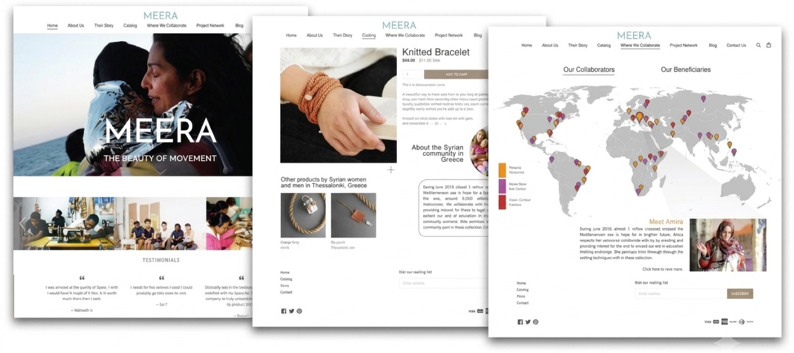 The Meera marketplace for refugee-made products.